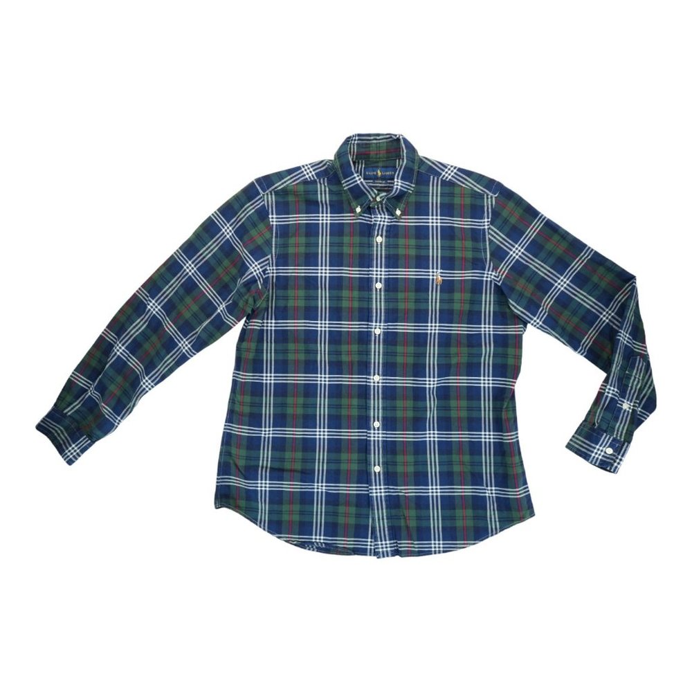 Polo‎ Ralph Lauren Classic Fit Plaid Oxford Hunter Green Woven Shirt Size Large